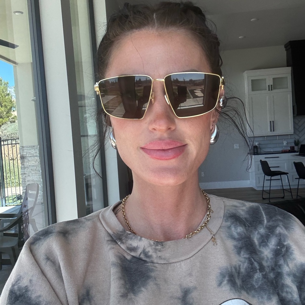 Gold and Black Bottega Veneta metal sunglasses